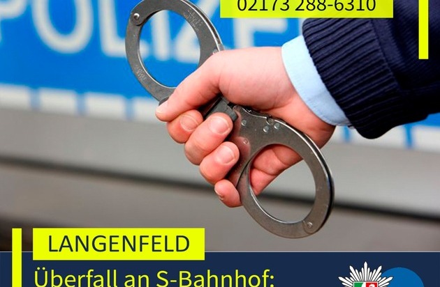 Düsseldorfer an Langenfelder S-Bahnhof überfallen und ausgeraubt - Polizei fasst einen Tatverdächtigen