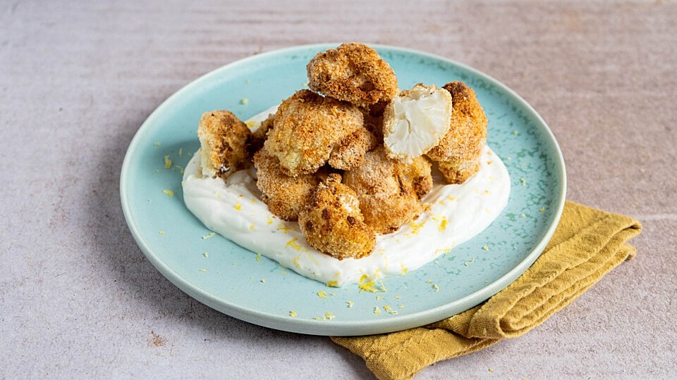 Panierter Blumenkohl aus der Heißluftfritteuse
