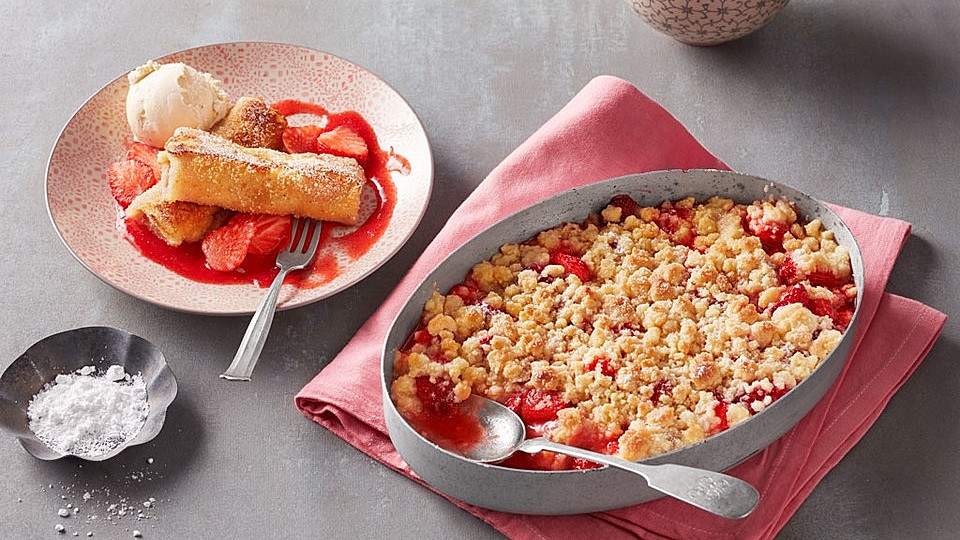 Armer Ritter gerollt mit Erdbeeren