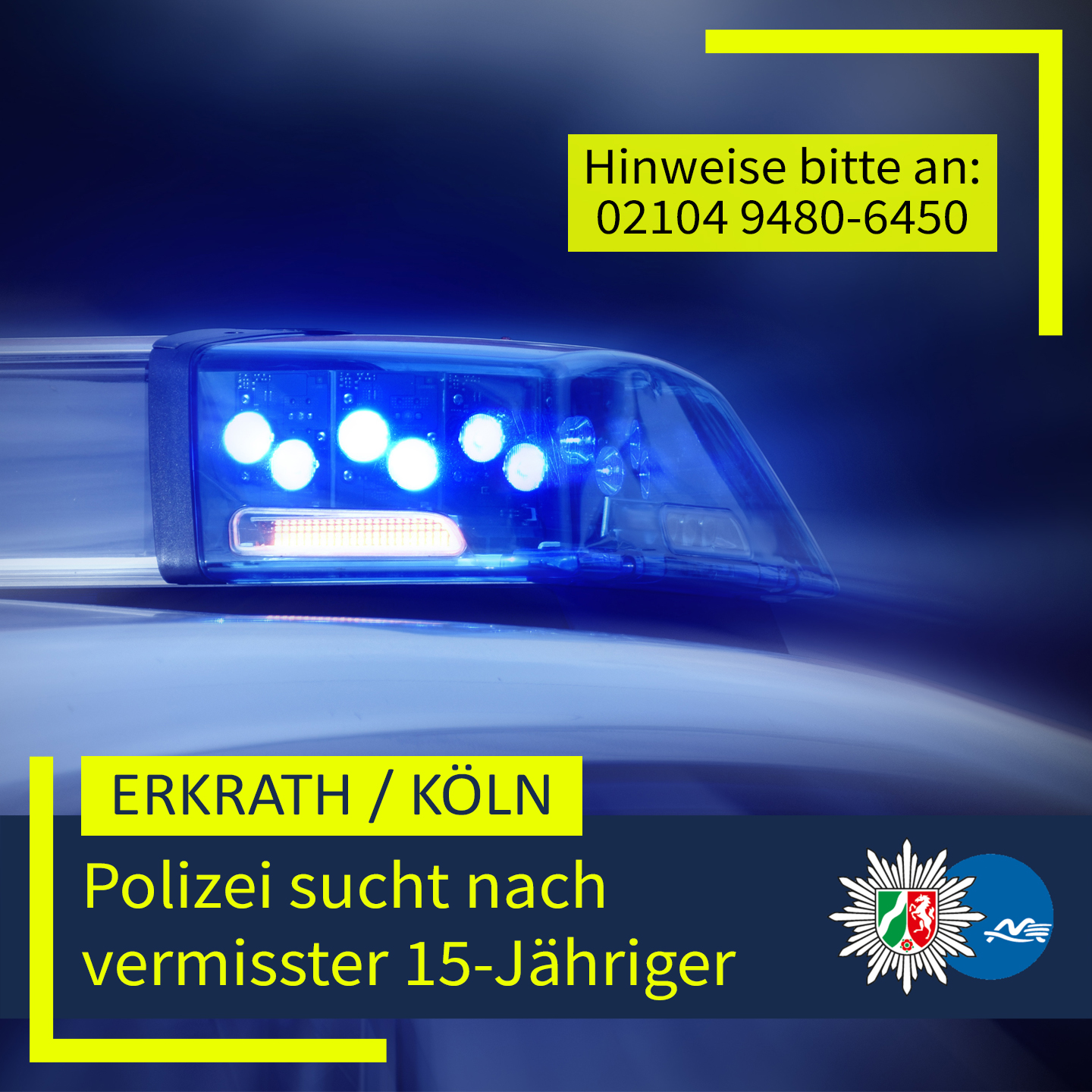 Polizei sucht nach vermisster 15-Jähriger